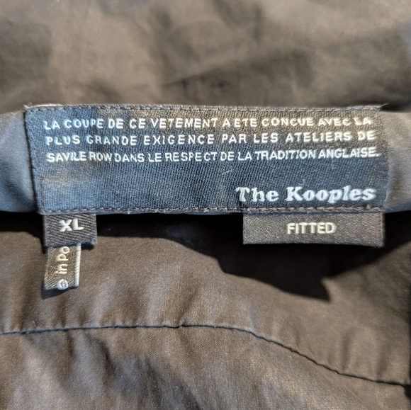 The Kooples Mao-neck Fitted Buttondown Shirt in Black Poplin Cotton - Picture 6 of 8